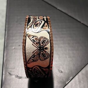 Unique Butterfly Copper cuff Patterned Bracelet,Size : 1”Wide & 6”Long